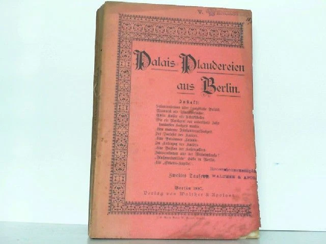 Palais-Plaudereien aus Berlin. Robolsky, Hermann: