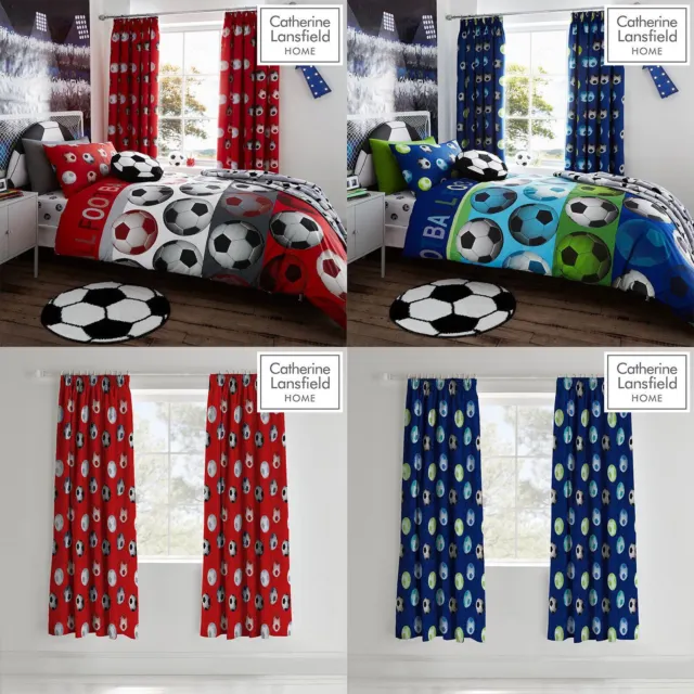 Catherine Lansfield Football Abstract Design Kids Duvet Cover Set / Accessories