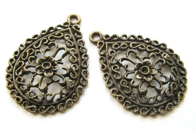 Schmuck Metallanhänger Tropfen bronze antik 2 Stück SERAJOSY