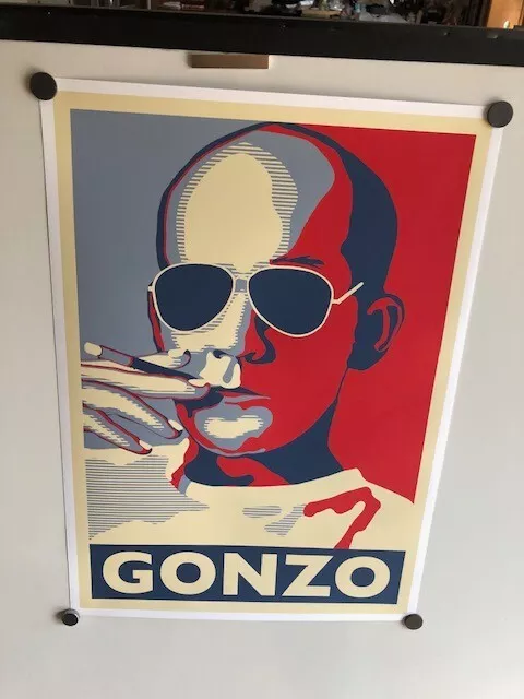 HUNTER S. THOMPSON GONZO ART PRINT LARGE 14" x 20" SIZE  POET
