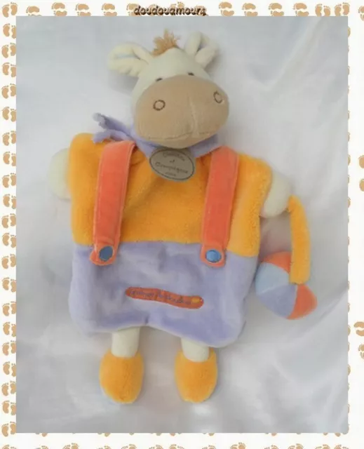 Doudou Marionnette Ane Graines de doudou Violet Orange Balle Doudou Et Compagnie