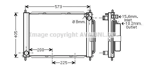 Modulo raffreddamento AVA Quality Cooling Rtm499 per Renault Twingo II CN0 Wind E4M 07->