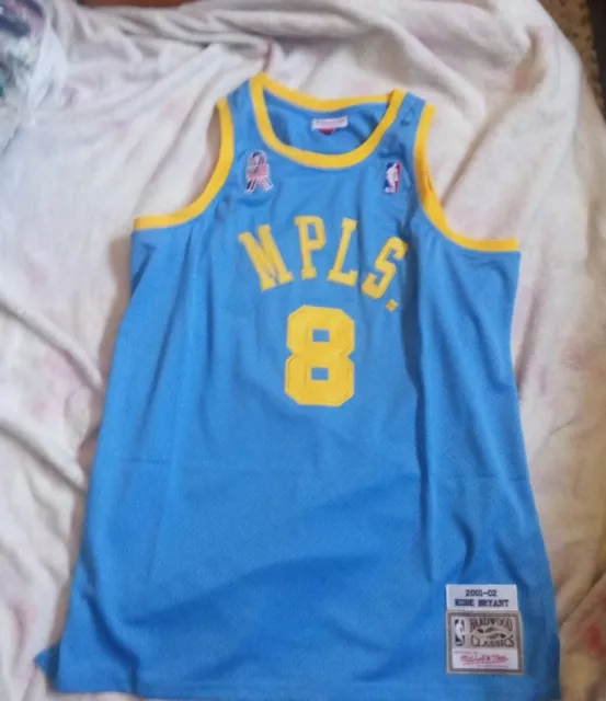 NWT Kobe Bryant Los Angeles Lakers #8 MPLS Blue Stitched Throwback NBA  Jersey
