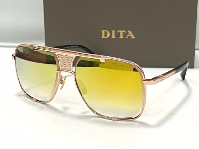 DITA Mach-Five Sunglasses DRX-2087-C-RGD-BLAK-64 Rose gold Frame Gradient Lense
