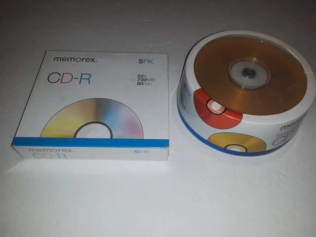 (30) Memorex Cd-r Lot-25 in spindle & 5 with slim case