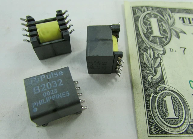 Lot 10 Pulse Engineering 18uH ADSL Line Transformers Gull Wing SMT B2032 B2032T