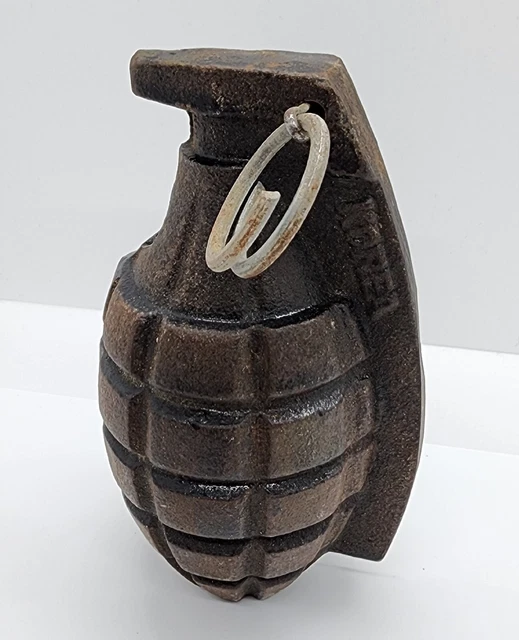 VINTAGE CAST IRON Dummy Pineapple Grenade Prop Made In Korea Military