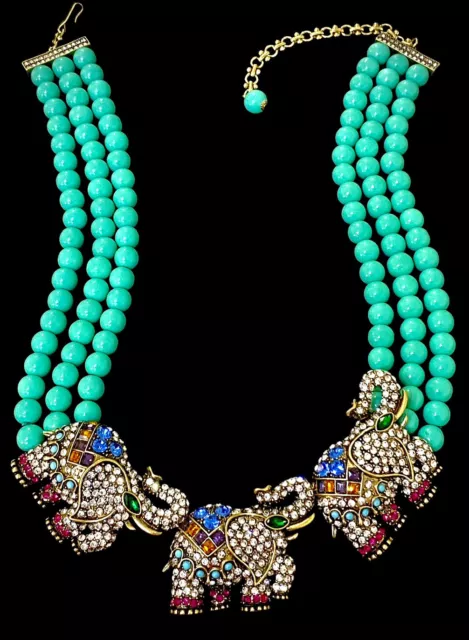 Heidi Daus Elephnat Parade Crystal Beaded Necklace