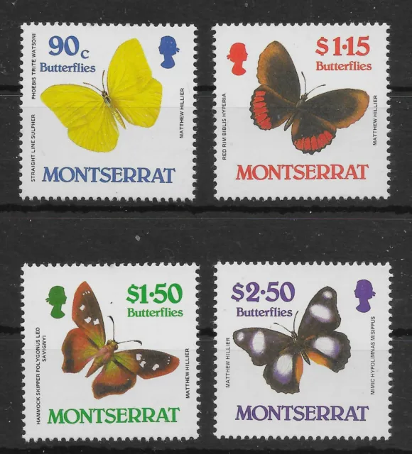 Montserrat Sg730/3 1987 Butterflies Set Mnh
