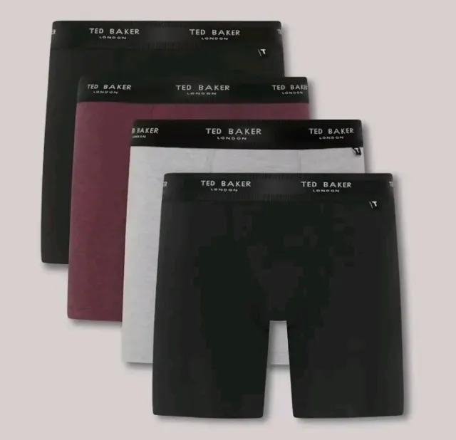 Ted Baker London Boxer Briefs Shorts 4 Pack Mens LUXURY COMFORT WAISTBAND Large