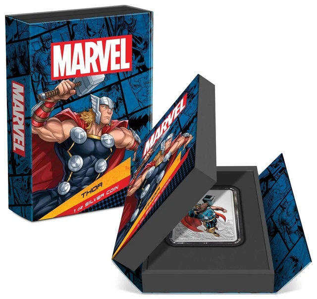 2023 Niue Marvel Evergreen Thor 1oz Silver Colorized Proof Coin Mintage of 5000