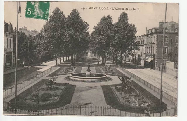 MONTLUCON - Allier - CPA 03 - the Fountain of the Avenue de la Gare - gardens