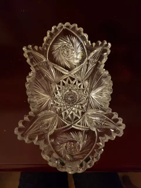 Tray Bowl Spooner Relish Bonbon American Brilliant Period Cut glass Crystal