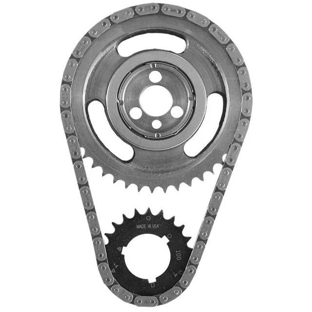 SA Gear Timing Set 78100TR; 3 Keyway Double Roller 0.250" for Chevy 262-400 SBC