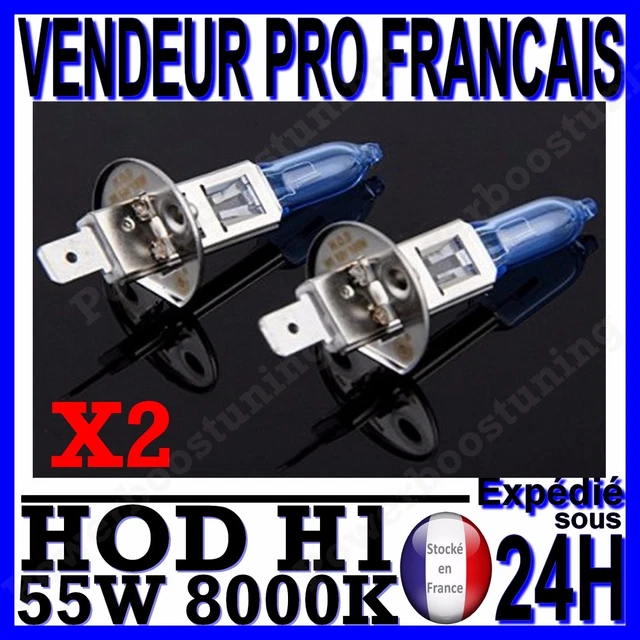 Ampoule H11 HOD 55W 8000K Effet Xenon Super White - Pour Feux Anti-Brouillard - Compatible Philips, Osram - Fabriqué En Allemagne