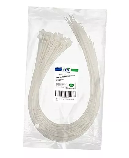 EXTRA LONG HEAVY Duty Zip Tie Straps (50 Pack) Thick 0.35 Inch Plastic ...