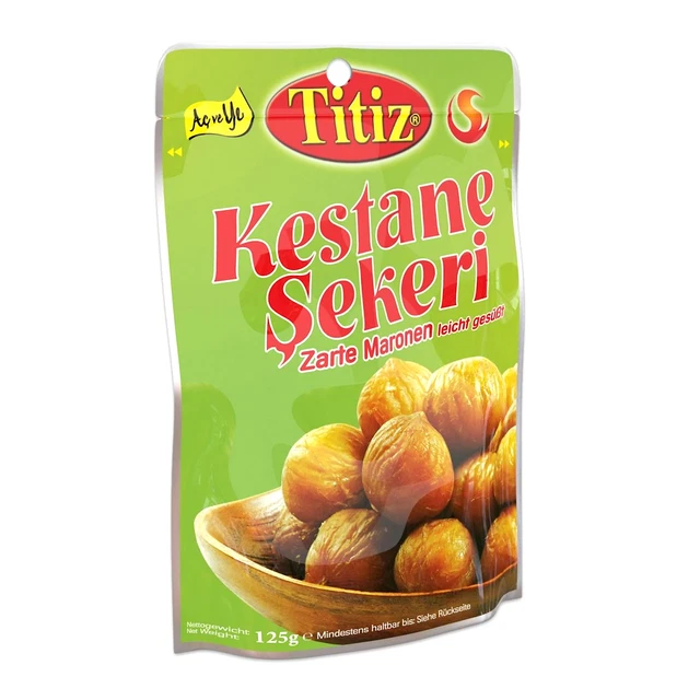 TITIZ marroni 125 g castagne leggermente zuccherate sbucciate tostate dalla Turchia