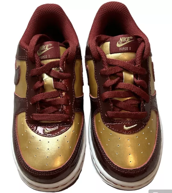 NIKE AIR FORCE 1 Low GS Iron Man boys Red Gold 2010 $99.99 - PicClick