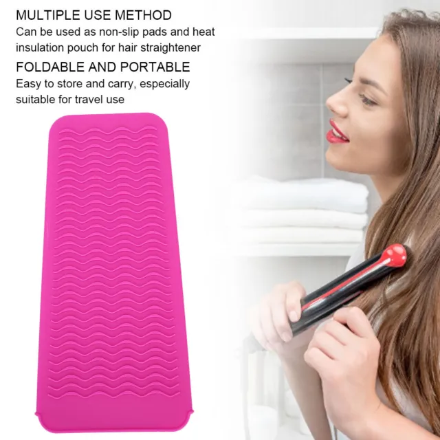 (Rose Rouge) Silicone Hair Straighter Couverture Résistante à La Chaleur Pouch