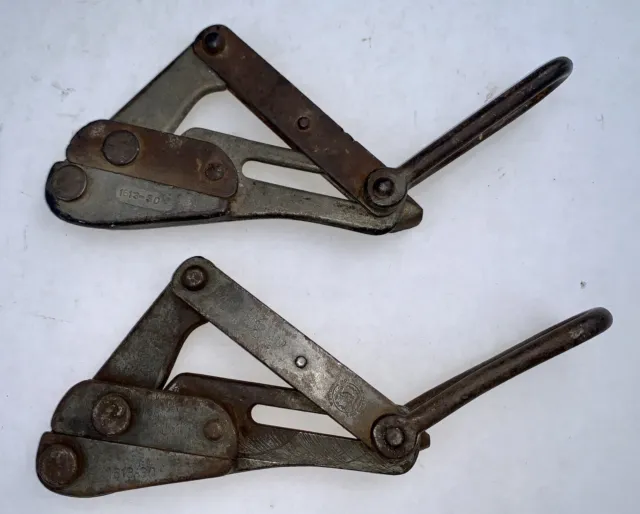 Pair Vintage M. Klein & Sons Chicago Grip Bare Wire Cable Pullers #1613-30 USA