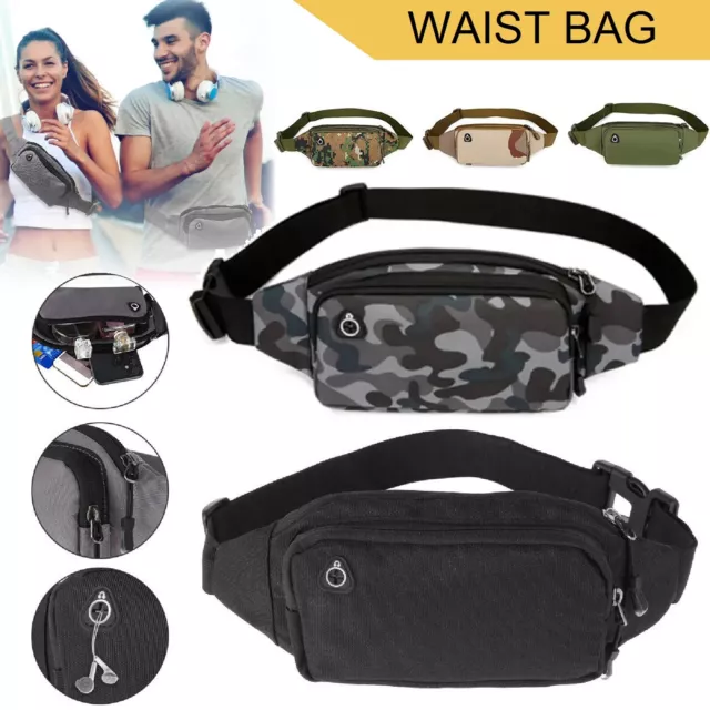 Bum Waist Bag Handy Belt Climbing Hiking Fanny Pack Zip Sport Pouch Large Unisex