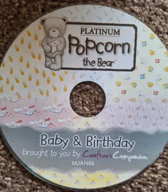 Crafters Companion PLATINUM POPCORN the BEAR Baby & Birthday CD ROM Printable