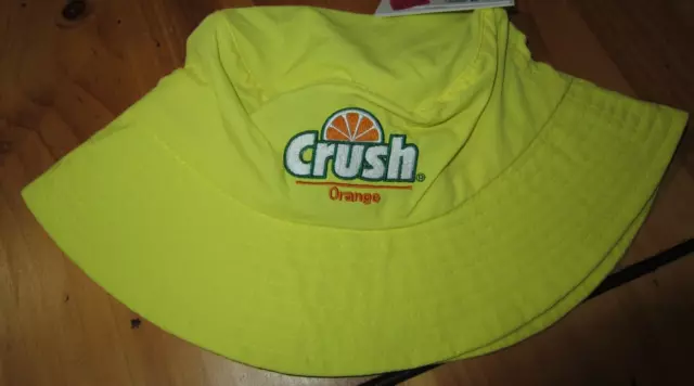 Crush Orange Soda Pop Bucket Hat Women's OSFM NEW Yellow Nylon