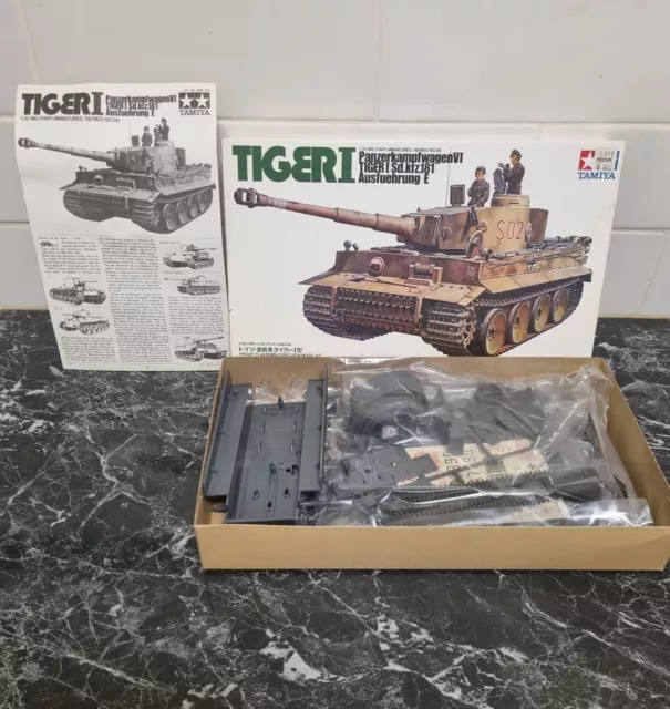 Vintage Tamiya Military Tank Model Kit German Tiger 1 Miniature Series 1/35 1975