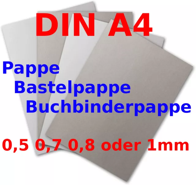 Pappe Bastelpappe Buchbinderpappe Graupappe DIN A4 Modellbaupappe 0,5-1mm