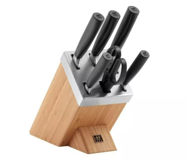 Zwilling FIVE STAR PLUS Selbstschärfender Bambus Messerblock | o. Messer u. OVP