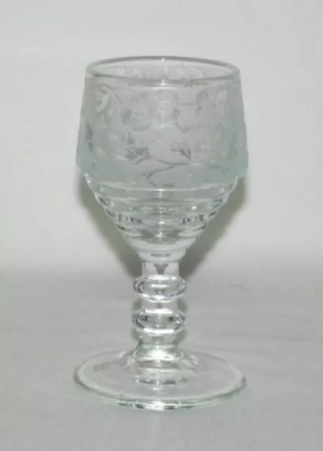 Paden City Glass SPRING ORCHARD Etch No.545 Crystal Footed Wine Goblet