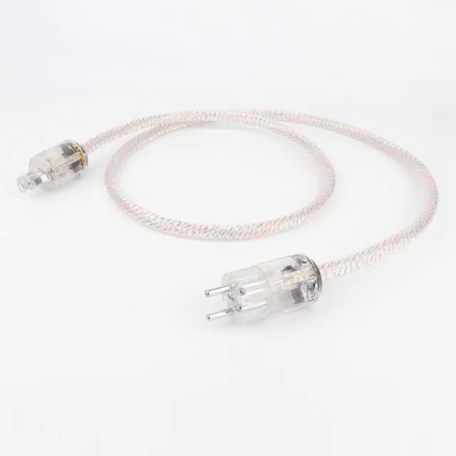 Hi End OCC Silver Plated Wire with EU Rhodium Plated Plug HIFI Audio Power Cable