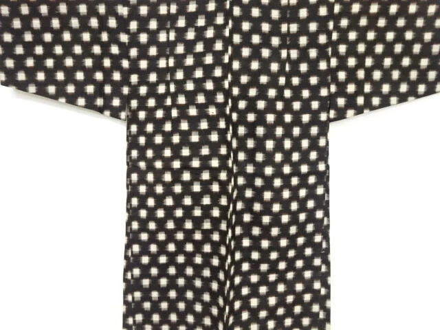 36309# Japanese Kimono / Antique Haori For Boys / Meisen / Woven Kasuri Pattern
