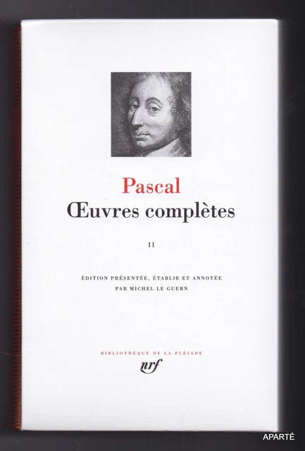 BLAISE PASCAL OEUVRES complètes Tome II Pléiade 2013 EUR 50,00