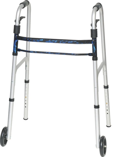 Roscoe Medical WKAAWSLB 350 lb Aluminum Adult Trigger with Wheels Walker, Bl