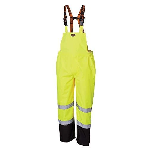 Ripstop High Visibility Bib Pan Safety Rain Gear, Hi XX-Large Yellow/Green