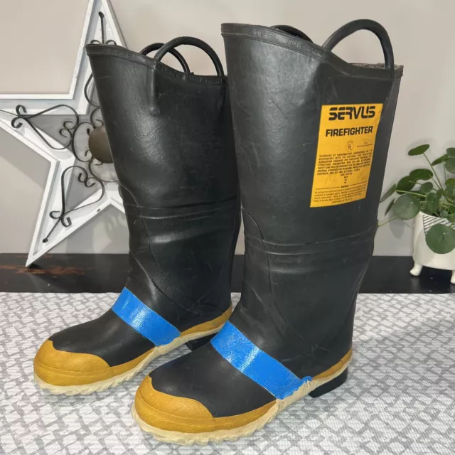 Servus Firefighter Fire Boots Men's Size 8, Women’s Size 9 - Wide - Steel Toe
