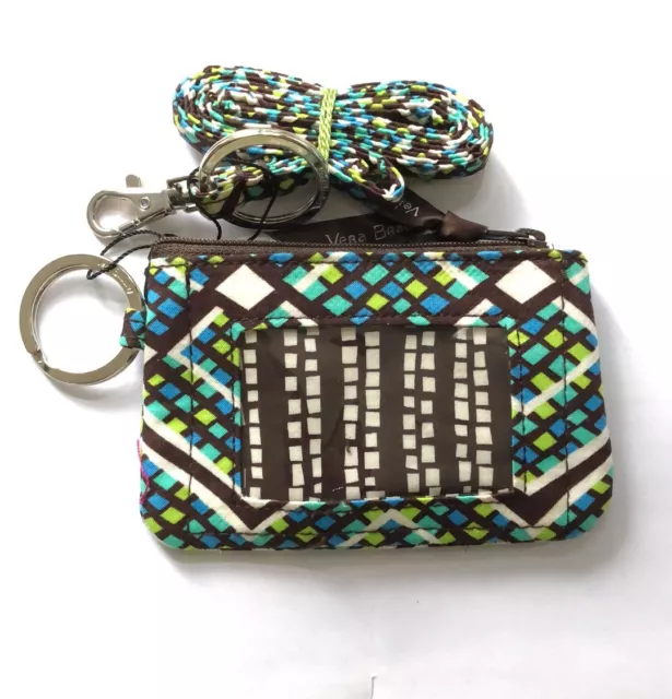 NEW Vera Bradley Zip ID Case & Lanyard Rain Forest Retired Pattern