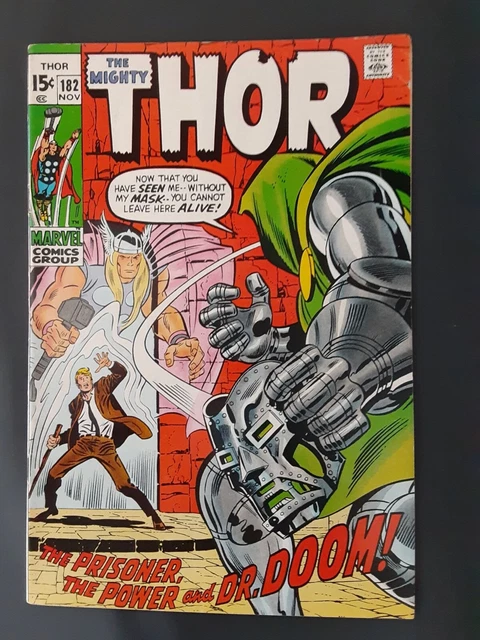 THE MIGHTY THOR Comic Book Vol. 1 Number 182 (Marvel November 1970) VERY NICE!!