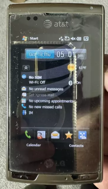 LG Incite Smartphone WIFI AT&T Locked Windows Mobile 6.1 Professional 3G Network