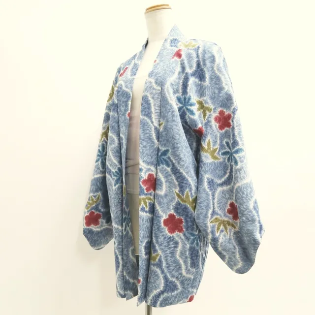 9442G3 Silk Vintage Japanese Kimono Haori Jacket Bamboo leaf Plum blossom