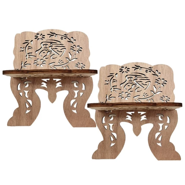 2 Pcs Wooden Holy Book Holder Stand Quaran Holy Bible Display Holder