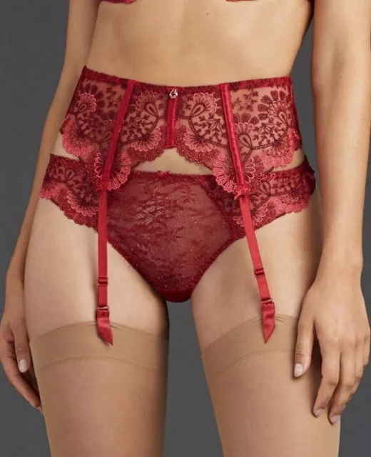 AUBADE WAIST CINCHER Art of Ink Suspender Belt Sexy Lace Lingerie - French  Red £25.50 - PicClick UK