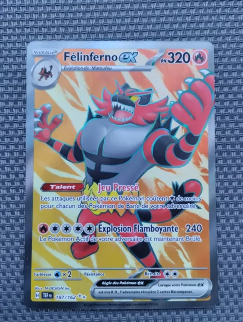 Carte Pokémon Félinferno Ex Full Art 187/162 Forces Temporelles Ultra Rare...