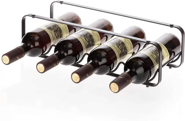 Home Zone Kitchen Tabletop Wine Storage Rack, Stackable Modular Design, Holds up