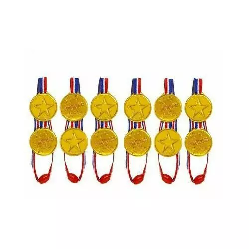 20pc Children Gold Plastic Winners Medals Sports Day Party Bag Prize Awards Toys