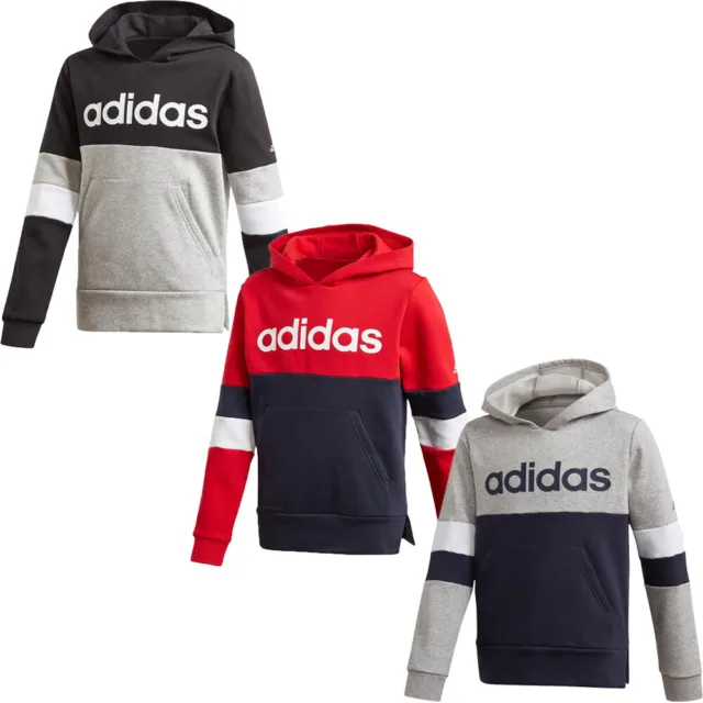 Adidas Boys Hoodies Hoody Kids Sweatshirt Linear Hoodie Top SALE DISCOUNT