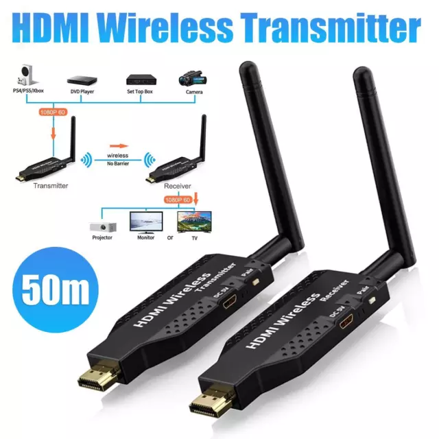 Wireless HDMI Video Transmitter and Receiver TV Stick Screen Share 100M Extender