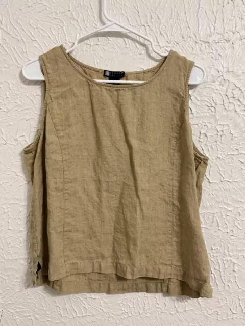 CAROLE LITTLE 100% Linen Women's Sleeveless Top Size XL