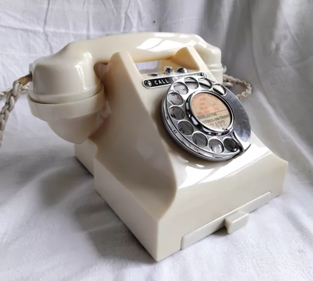 vintage old antique rare ivory 300 series gpo telephone bakelite dial phone 2